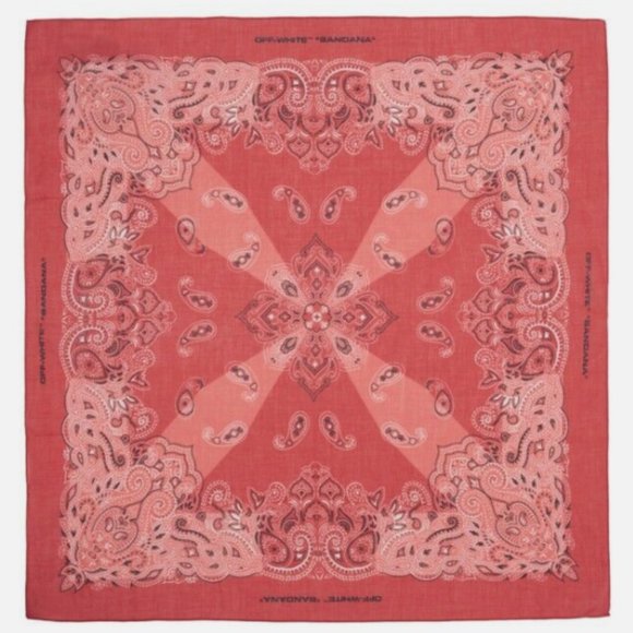 OFF WHITE BANDANA in RED PAISLEY UNISEX
